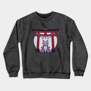 Kitsune Spirit - Fox Visits Shrine in Japan Crewneck Sweatshirt